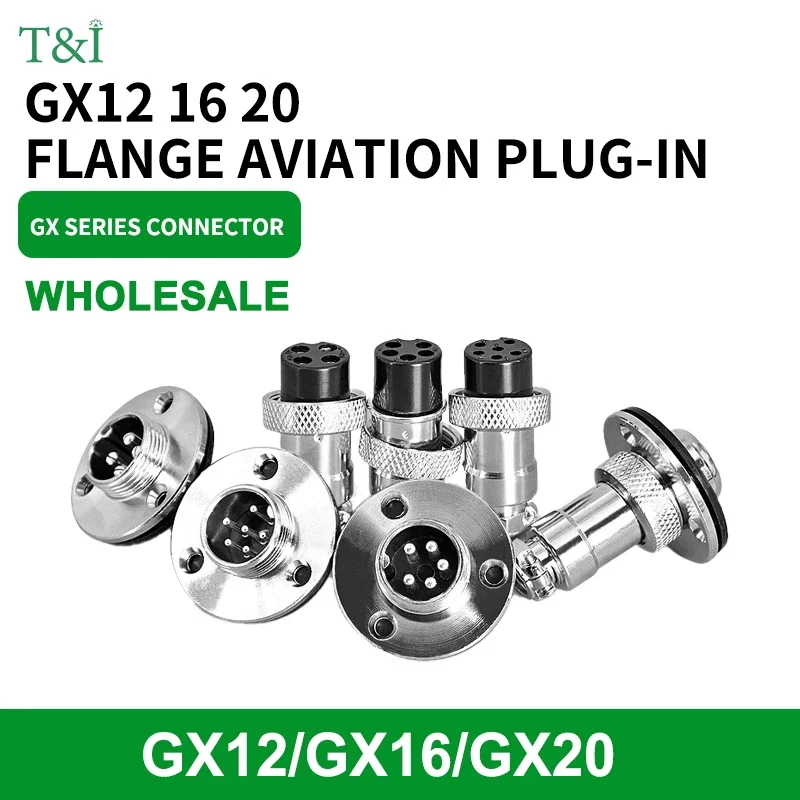 

5/10sets GX12 16 20 Flange Mounting Mounted 3-Hole Fixing Aviation Connector Plug&Socket 2/3/4/5/6/7/8/9/10/12/14pin