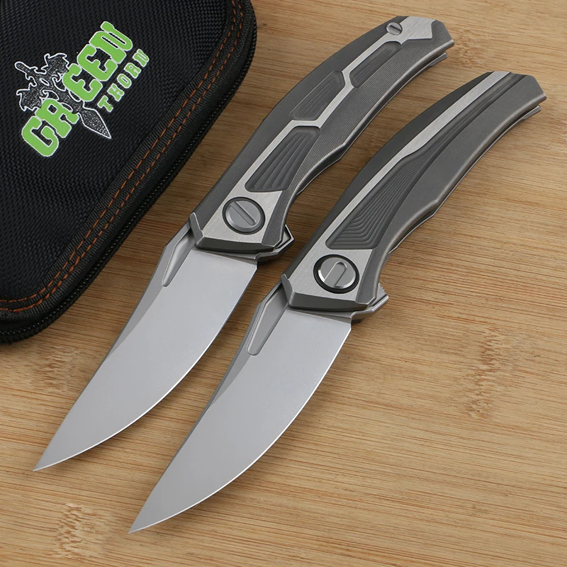 Green thorn Quantum olding knife TC4 Titanium handle VG10 blade Camping outdoor hunting EDC tool