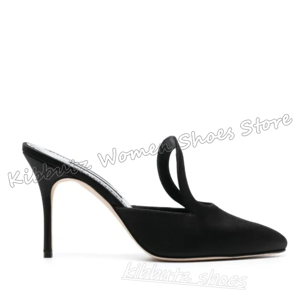 صنادل شبشب مجوفة من الجلد بلون سادة موضة أنيقة وموجزة ومثيرة فستان حفلات صيفي لحفلات الزفاف أحذية نسائية بكعب جديد