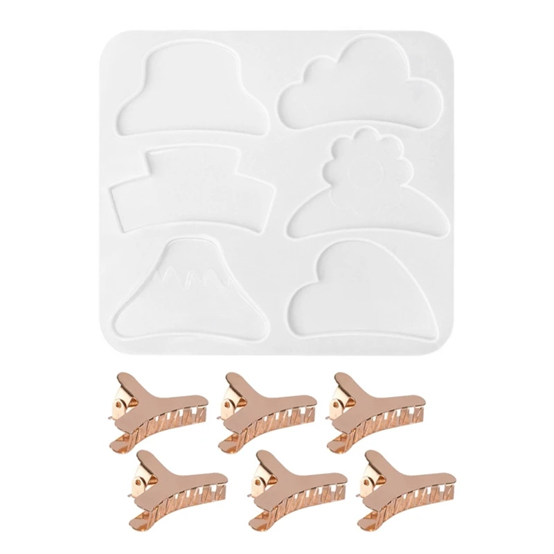 

Irregular Shark Hair Clip Epoxy Resin Mold Hairpin Barrette Silicone Mould DIY Crafts Jewelry Casting Tools