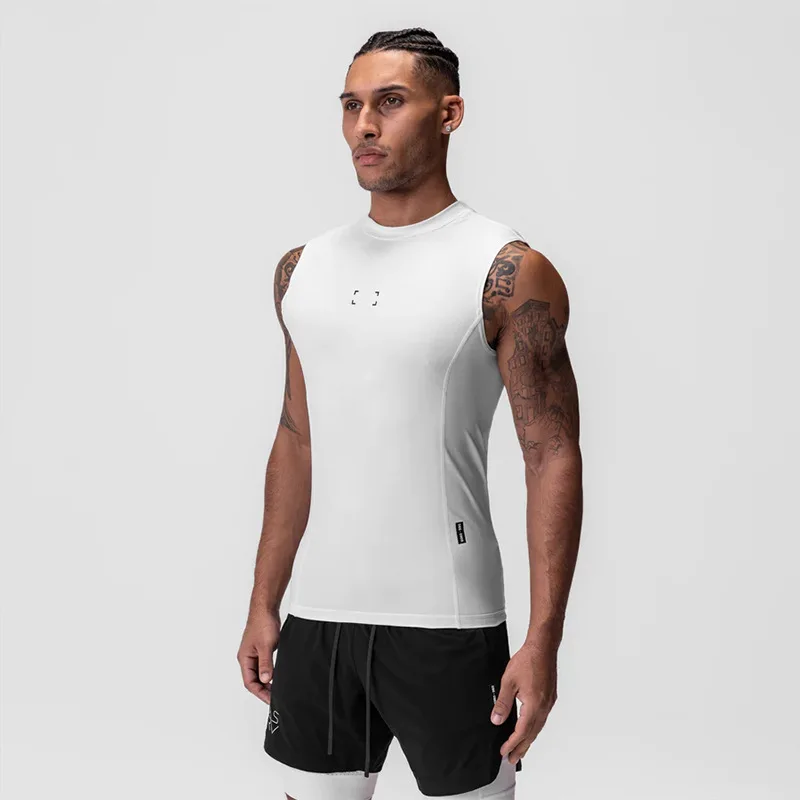 Men\'s Summer Casual Compression Tank Top Gym Fitness Sports Clothing Male Quick Dry Sleeveless Shirt Running Workout Tights Vest
