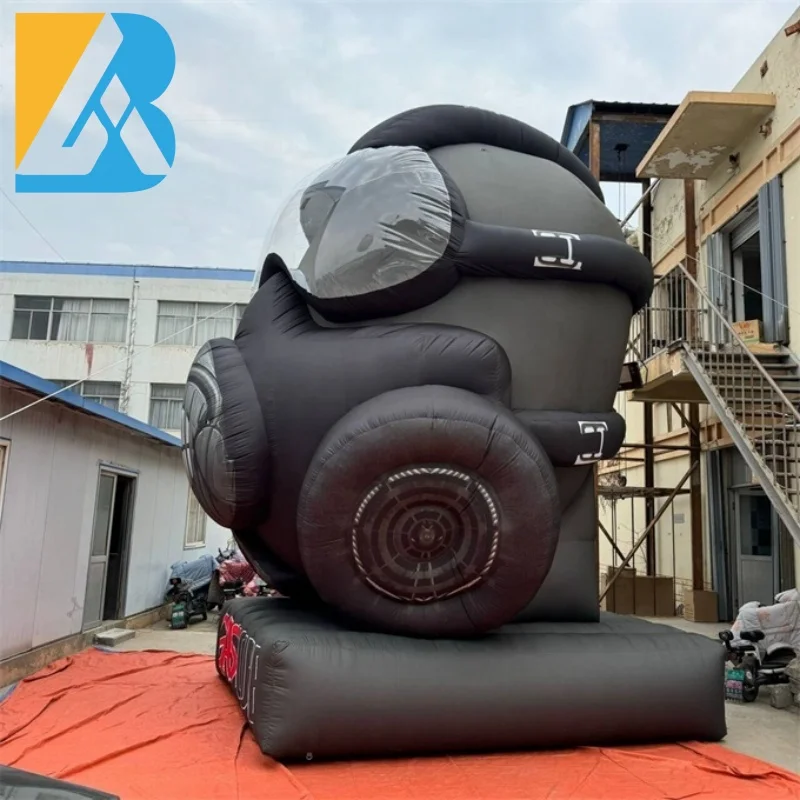 Customised Inflatable Advertising Giant Black Gas Mask Replica for Decor Rent Event Toy