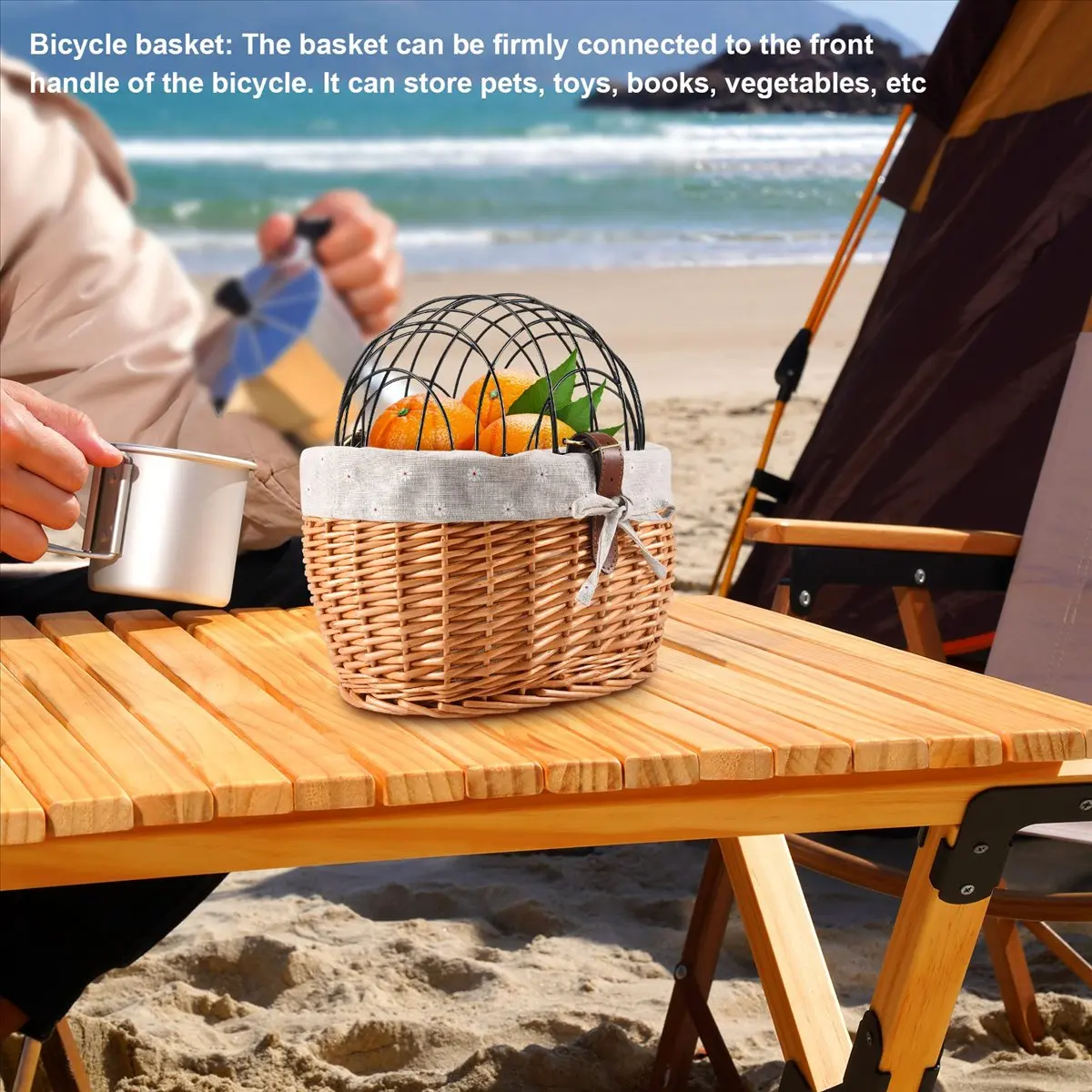 

AB31 Cat Dog Bicycle Front Handlebar Basket Pets Seat Handwoven Wicker MTB Road Bike Basket Pet Cat Dog Carrier