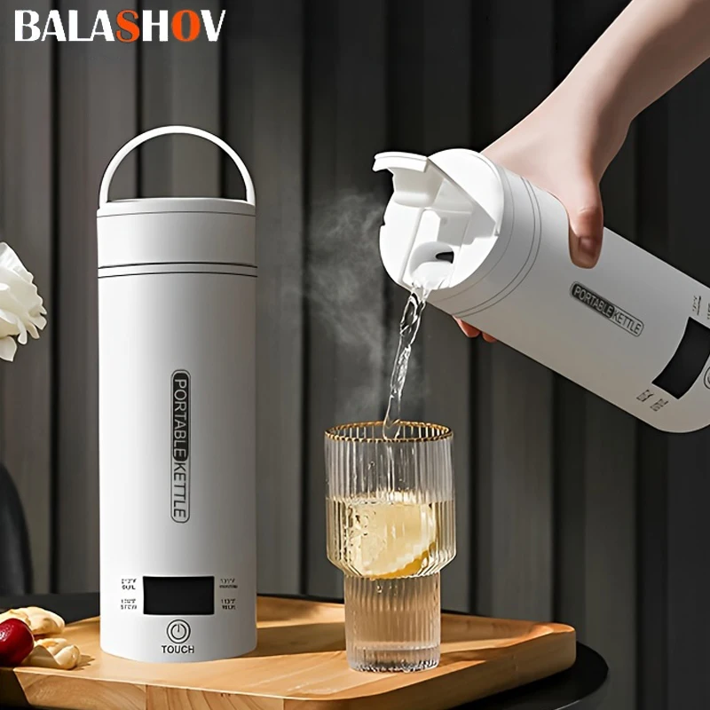 Electric Kettle Small Portable Stainless Steel Bottles for Boiling Water Travel Tea Coffee  Automatic 500ml Kettle for Camping