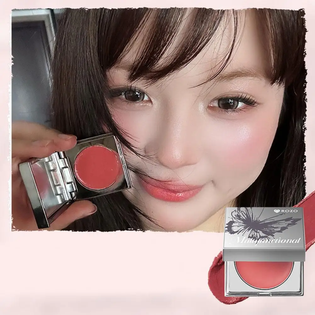 3 In 1 colorato Mositure Blush Mud Face Pink Cream Cheek usato cosmetici trucco guance sugli occhi labbra fard tubi X9U4