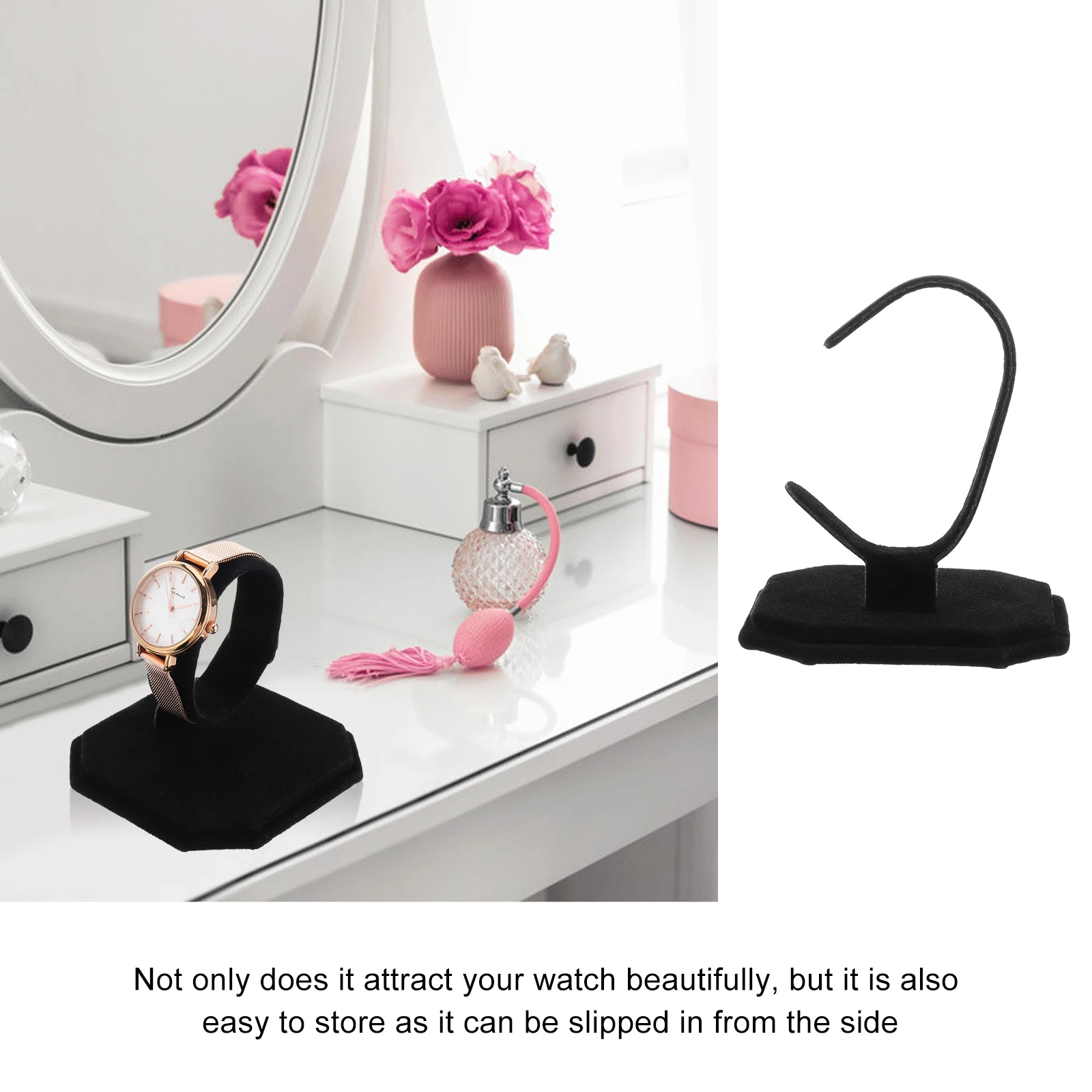 

2 Pcs Watch Stand Suede Handcrafted Flannel Jewelry Showcase Display Holder for Bracelet Wristwatch Home Decor Durable Smooth