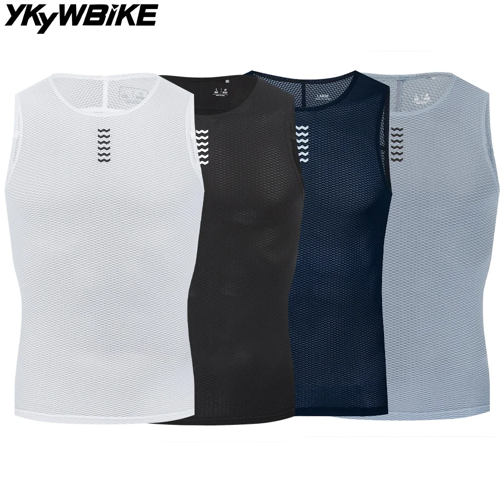 YKYWBIKE Men's Bicycle Vests Sleeveless Quick Dry Cycling Undershirt MTB Bike Base Layer Compression Bicycle Sport Jersey