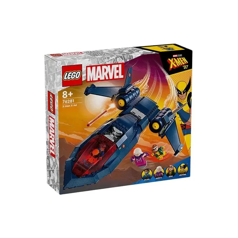 Новый продукт из января, строительный блок LEGO 76281 серия Marvel X-Men Blackbird Fighter, детские игрушки