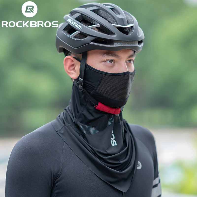 ROCKBROS Ice Silk Cycling Face Mask UV Sun Protect UPF50+ Summer Breathable Collar Scarf MTB Road Motorcycle Bike Bicycle Mask