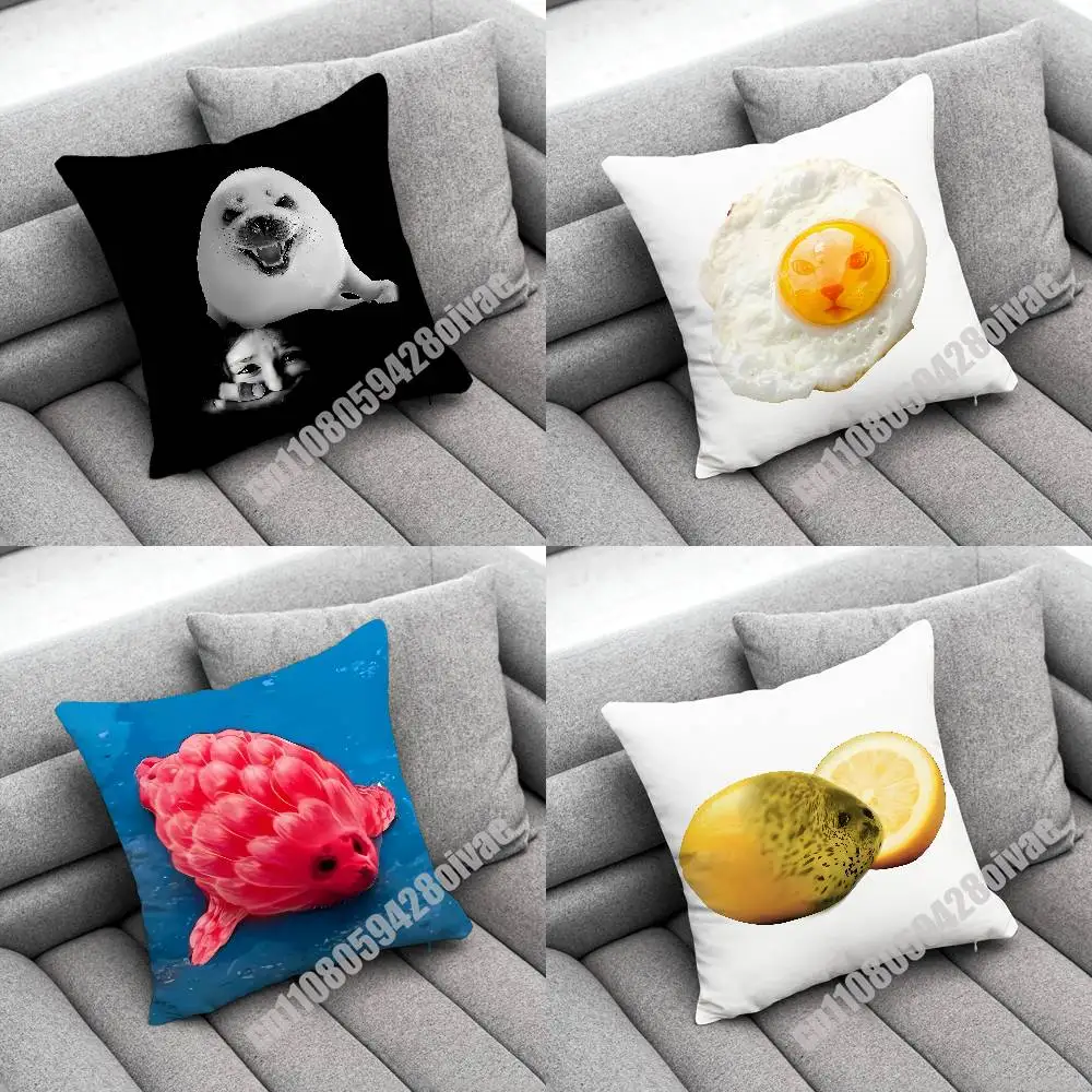 

Lemon Egg Banana Seal MEME Throw Pillow Case For Decoration 45cm 55x55cm Square Office Cushion Cover