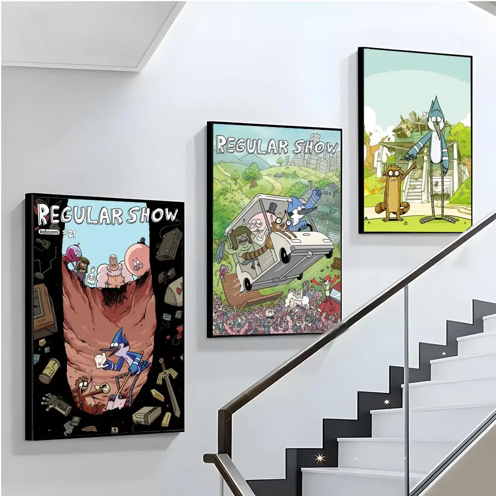 R-Regular Show Poster HD Durable PVC Wall Art - Waterproof Peel & Stick For Home Hotel Bar