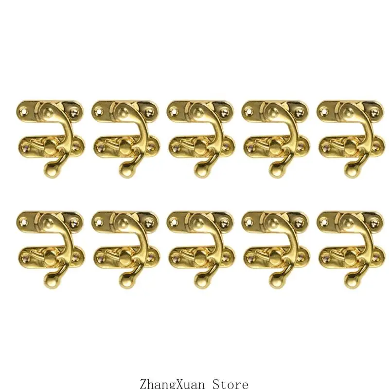 10Pcs Antique Bronze Irons Box Lock Hook For Jewelry Box Retros Hardware 3XUF
