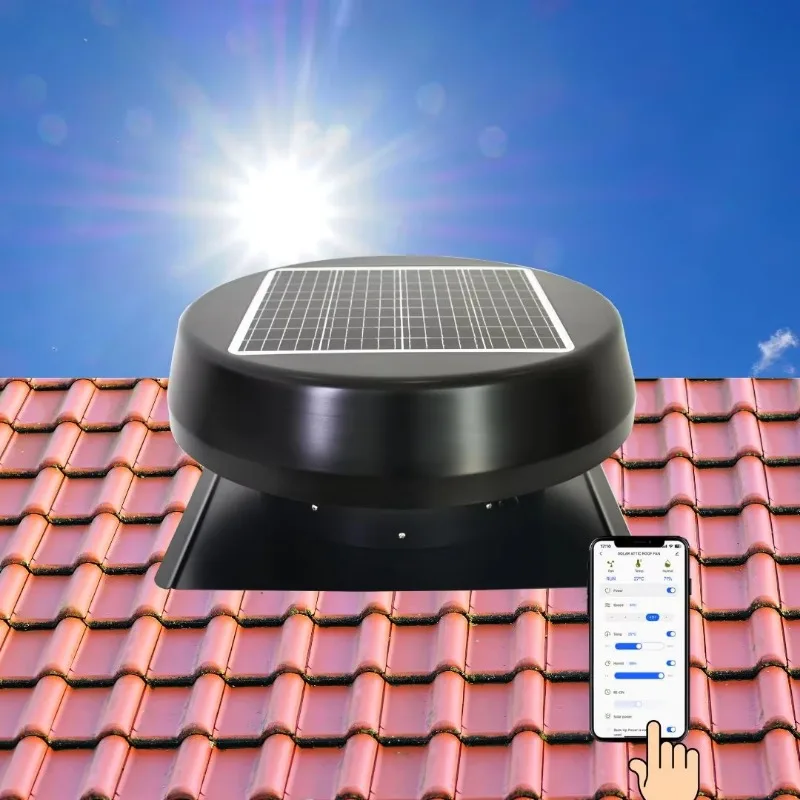 

Hot Selling Eco-Friendly Solar Powered Attic Roof Exhaust Vent Fan with Smart Control APP Function
