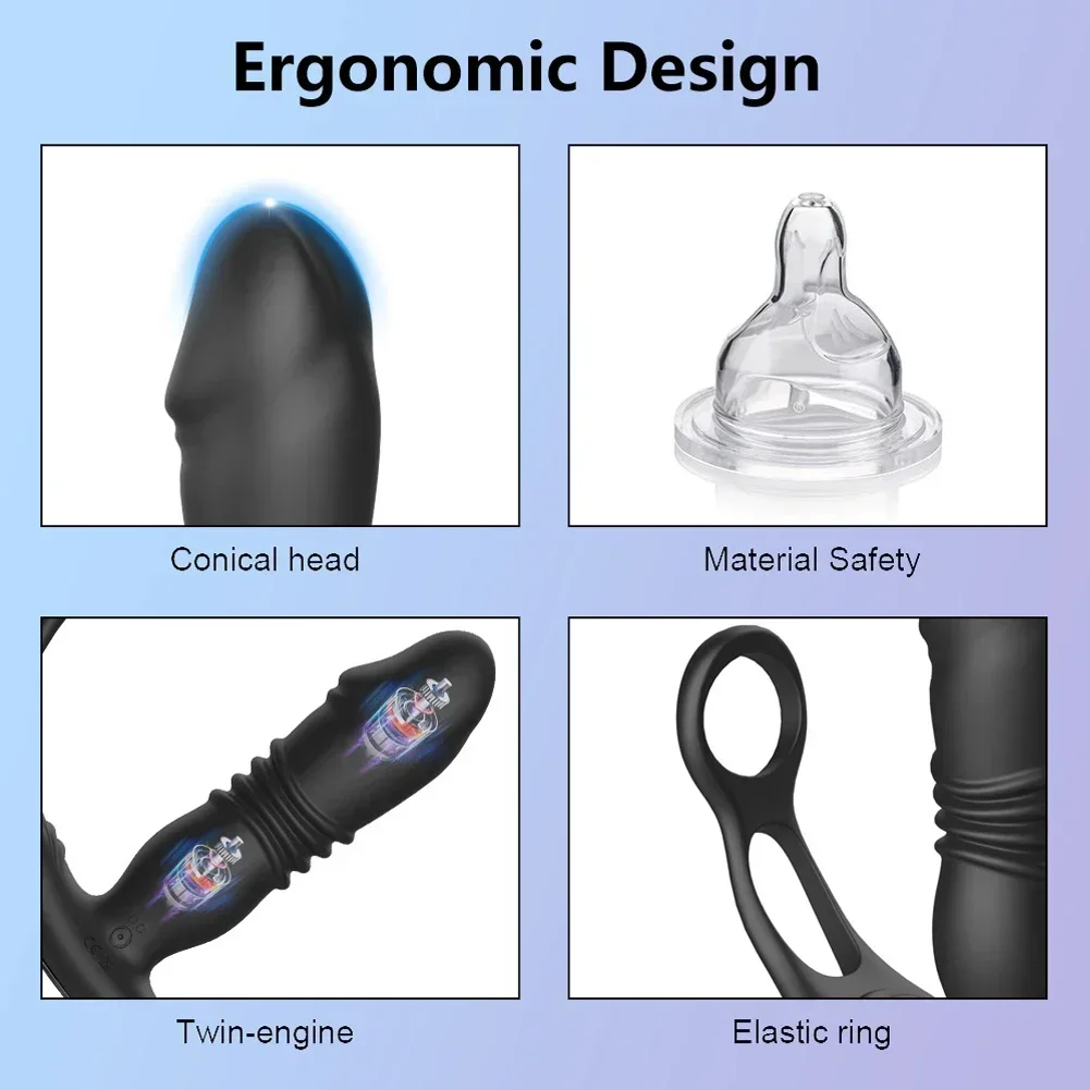 Masculino empurrando massageador de próstata vibrador de controle remoto para homens gay sem fio remoto estimulador de próstata brinquedo sexual para casais