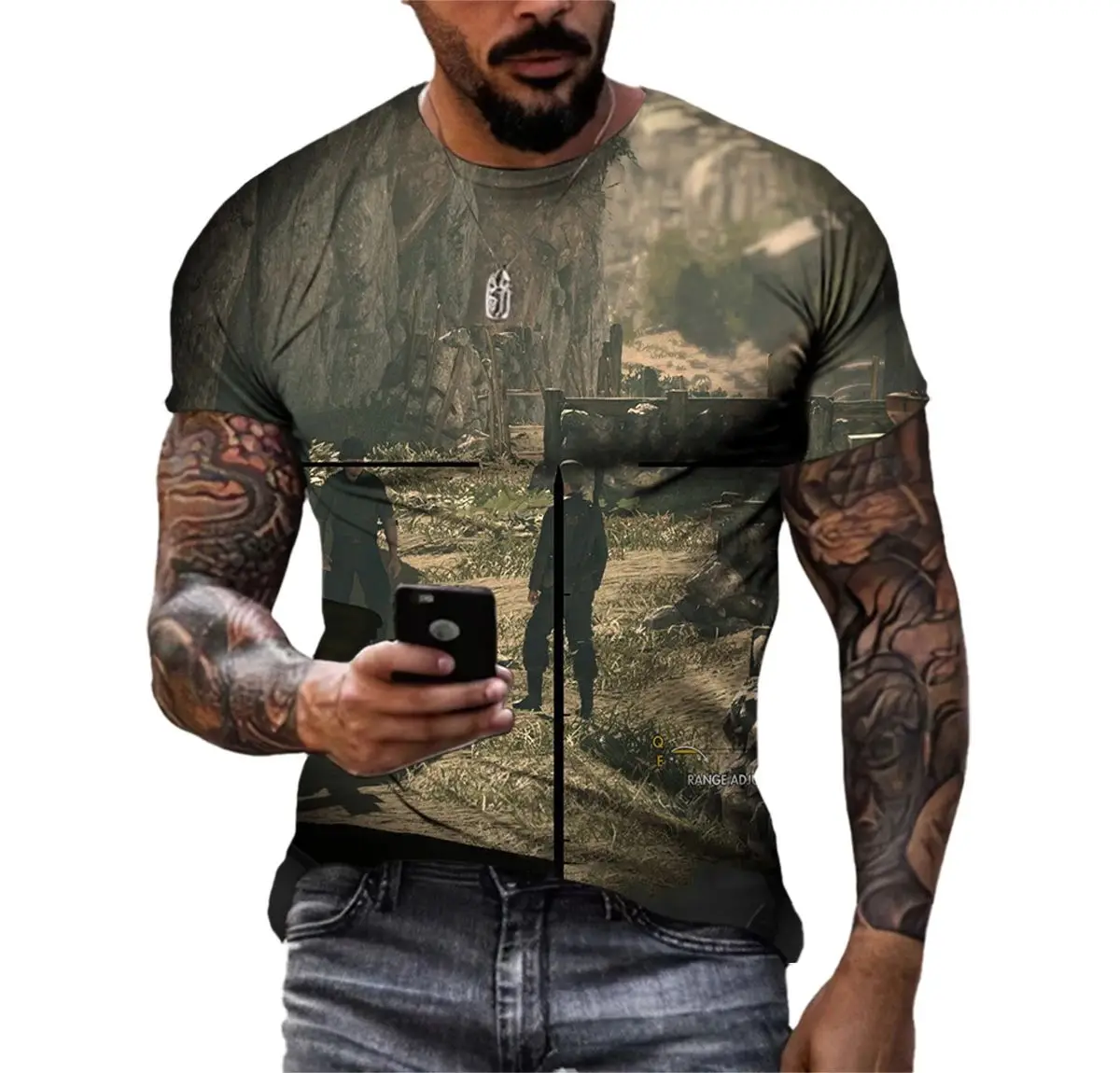 Summer Men Classic Retro Special Forces Shooter 3d Printed T-Shirt Cool Street Personality Outdoor Sports O Collar Short Sleeve