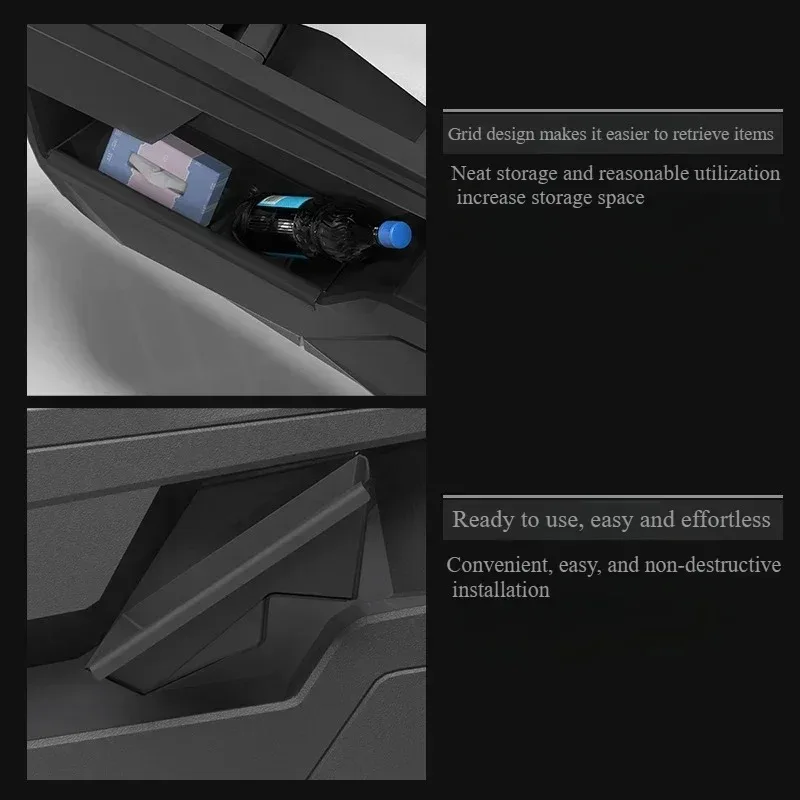 

2/4PCS Front Door Side Storage Box Trays For Tesla Cybertruck 2025 TPE Gate Slot Anti Dirty Umbrella Trash Can Washable Tidying