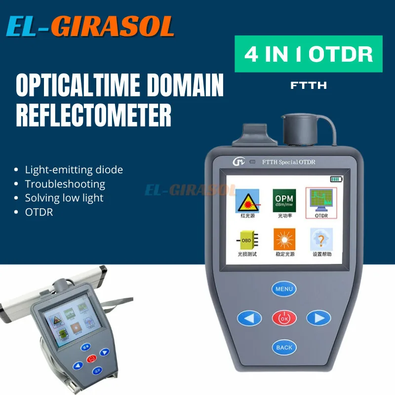 Portuguese English Bilingual OTDR Handheld Mini Multifunction Fiber Tester With Optical Power Meter Stable Light Source FTTH