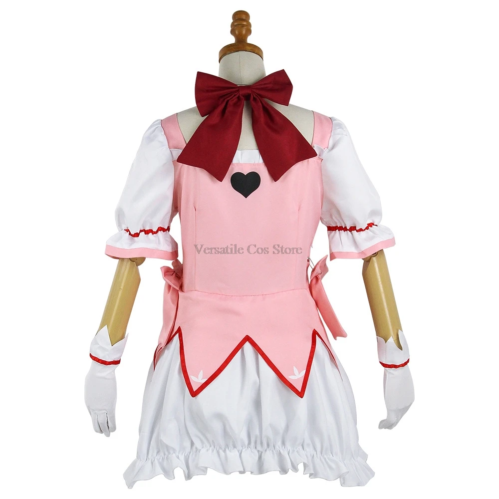 Kaname Madoka Costume Cosplay Parrucca Anime Puella Magi Madoka Magica Abito da ballo rosa Vestito uniforme da festa di Halloween per donna Ragazza