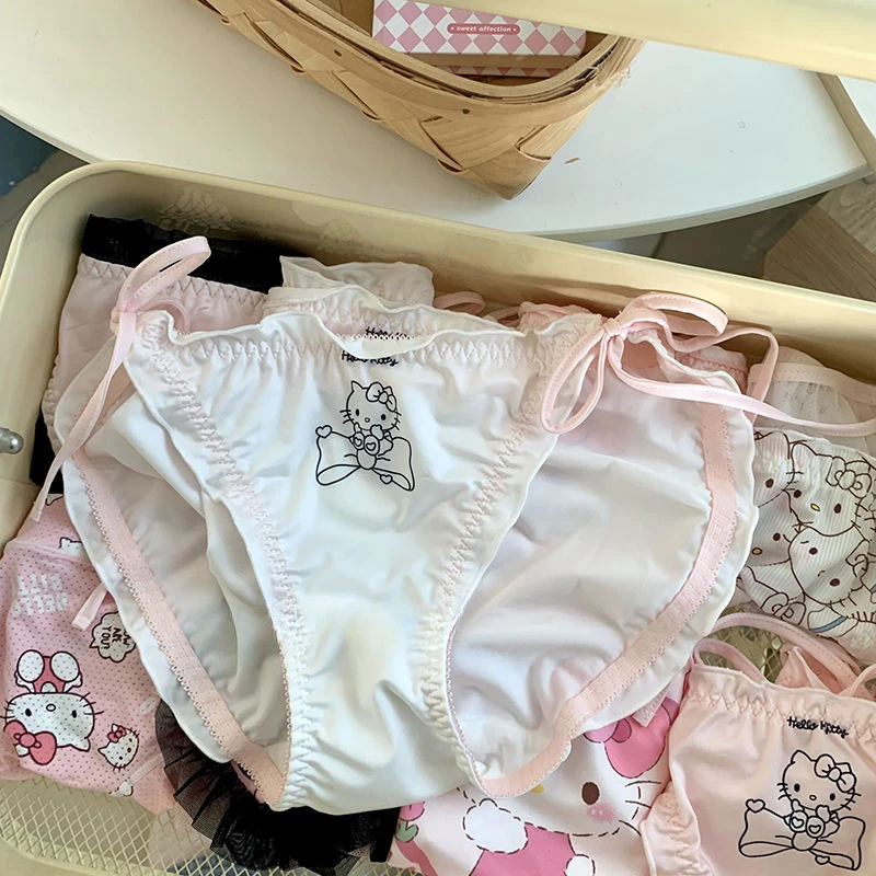 

Sanrio My melody Kuromi Hello Kitty kawaii cartoon pure cotton underwear girl soft heart comfortable mid-waist women's underwear