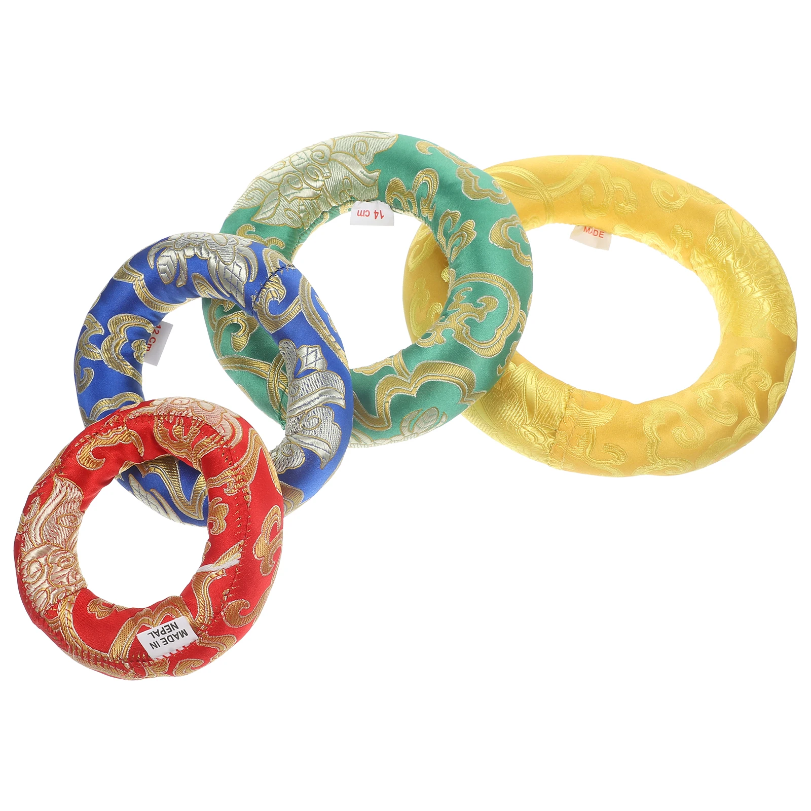 

4 Pcs Singing Bowl Cushion 10 12 14 16cm Random Color Tibetan Ring Parts Yoga Sound Placemat Instruments Mats