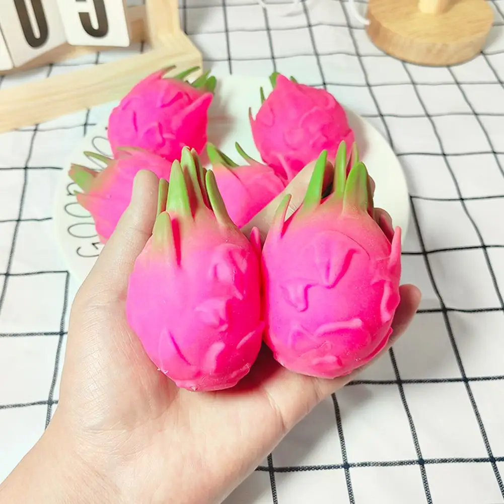Large Squeeze Dragon Fruit Toy Stress Relief Slow Rising Squishies Realistic Pitaya Anti Stress Fidget Toy For Kids Adults
