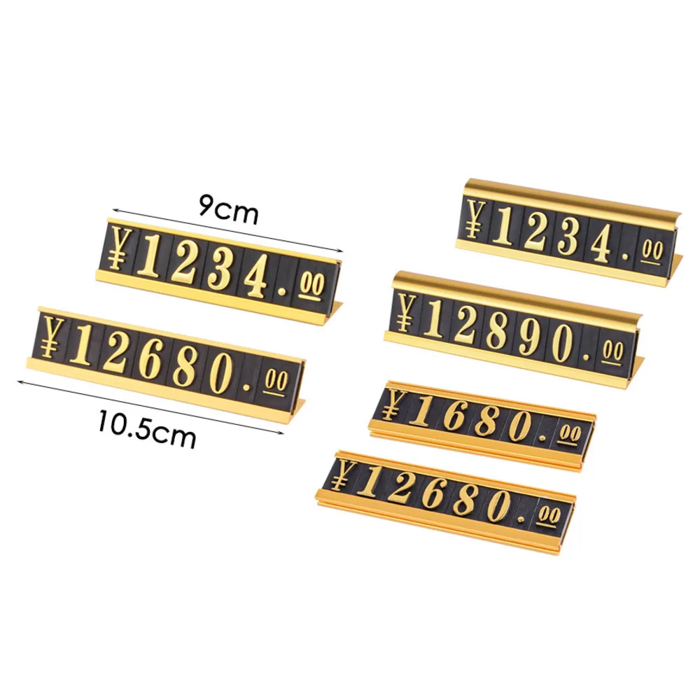 19X15MM XL Pricing Cube Price Tag | Adjustable Digit Counter Stand Label Metal Figures Display Block | Arc Slant Flat Frame Opts