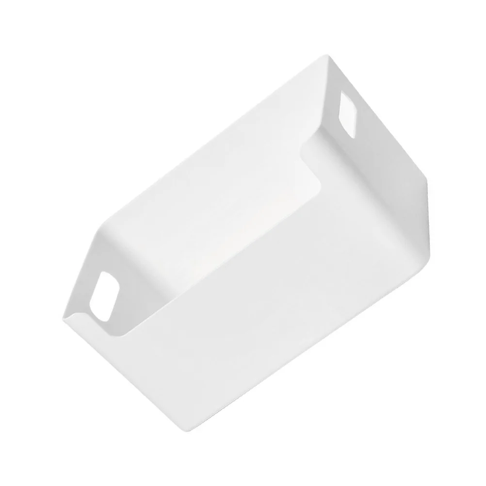 

1pc Storage Baskets Strong Organizer Boxes For Bathroom Kitchen Desktop Sundries Storage With Handles White