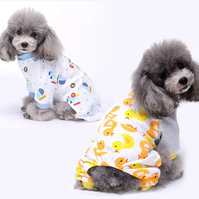 Pet Clothes,Wholesale Luxury Print Cotton Pet Dog Onesie Dog Pajamas Pet Dog Apparel Home Wear Clothes Soft Four Feet Clothing