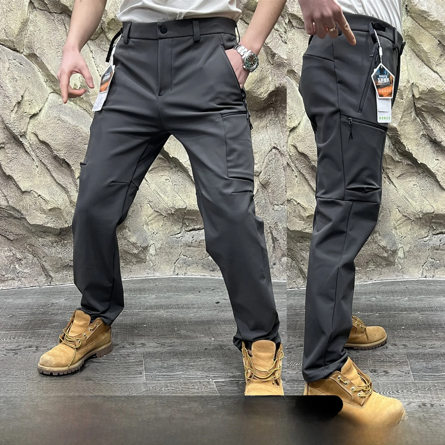 

Men's Outdoor Workwear Casual Pants Thiened Wear-resistant 3D Dync Tailoring Soft ell Jaet Casual Trousers
