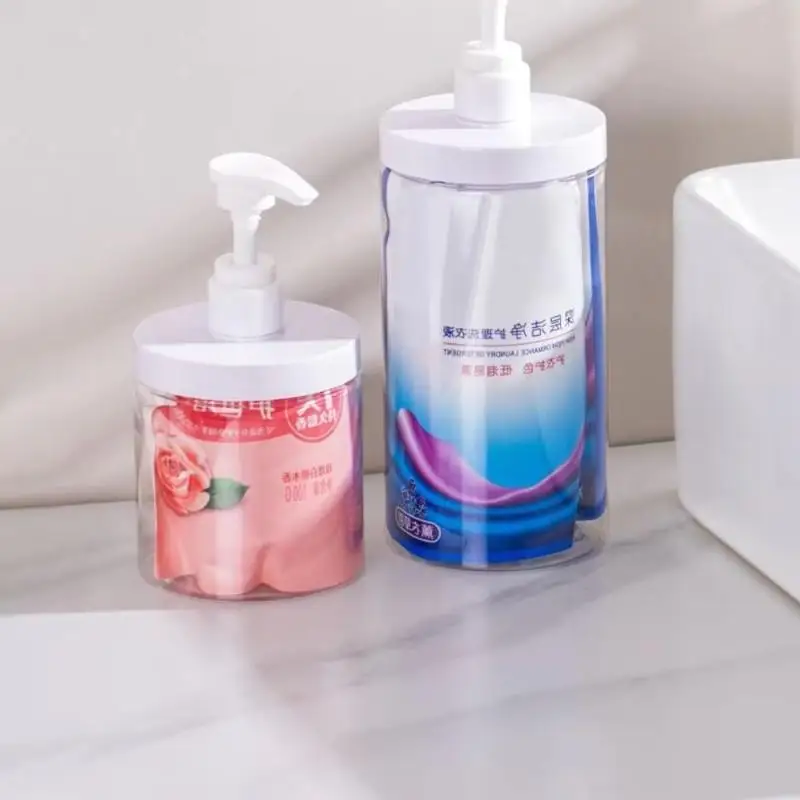 Pumpflaschen-Spender aus Kunststoff, nachfüllbare Flaschen mit weiter Öffnung, nachfüllbar, leer, für Reisen, Duschseife – Detail 6