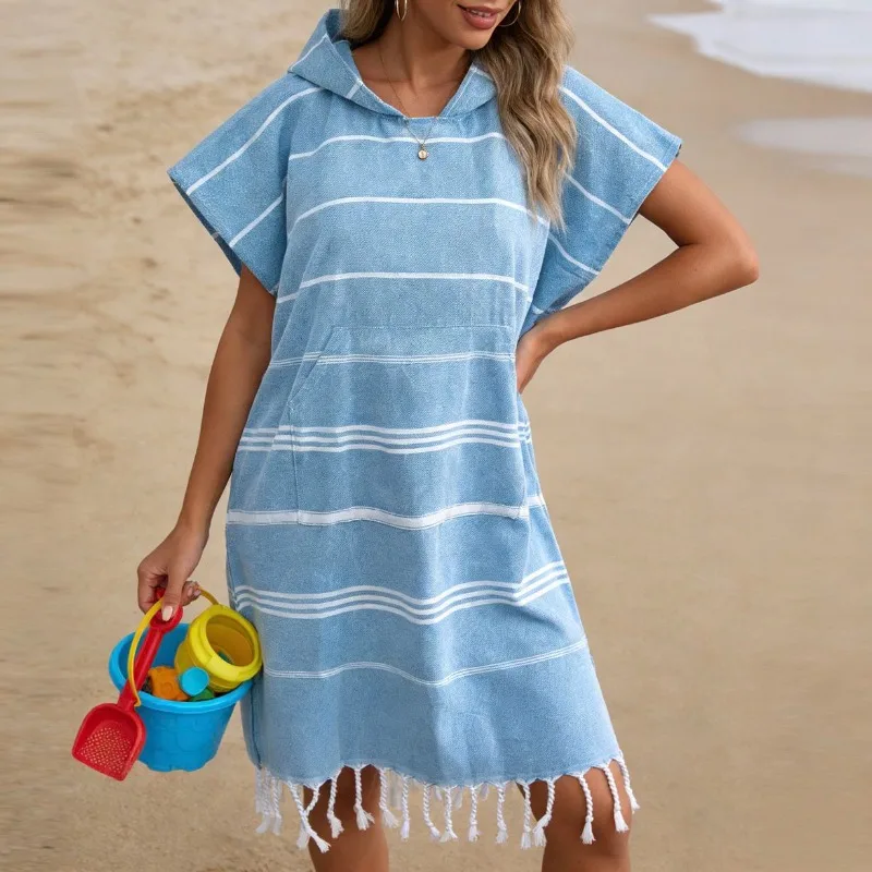 

Халат для путешествий, курорт, пончо для плавания и серфинга, турецкое пляжное полотенце с капюшоном