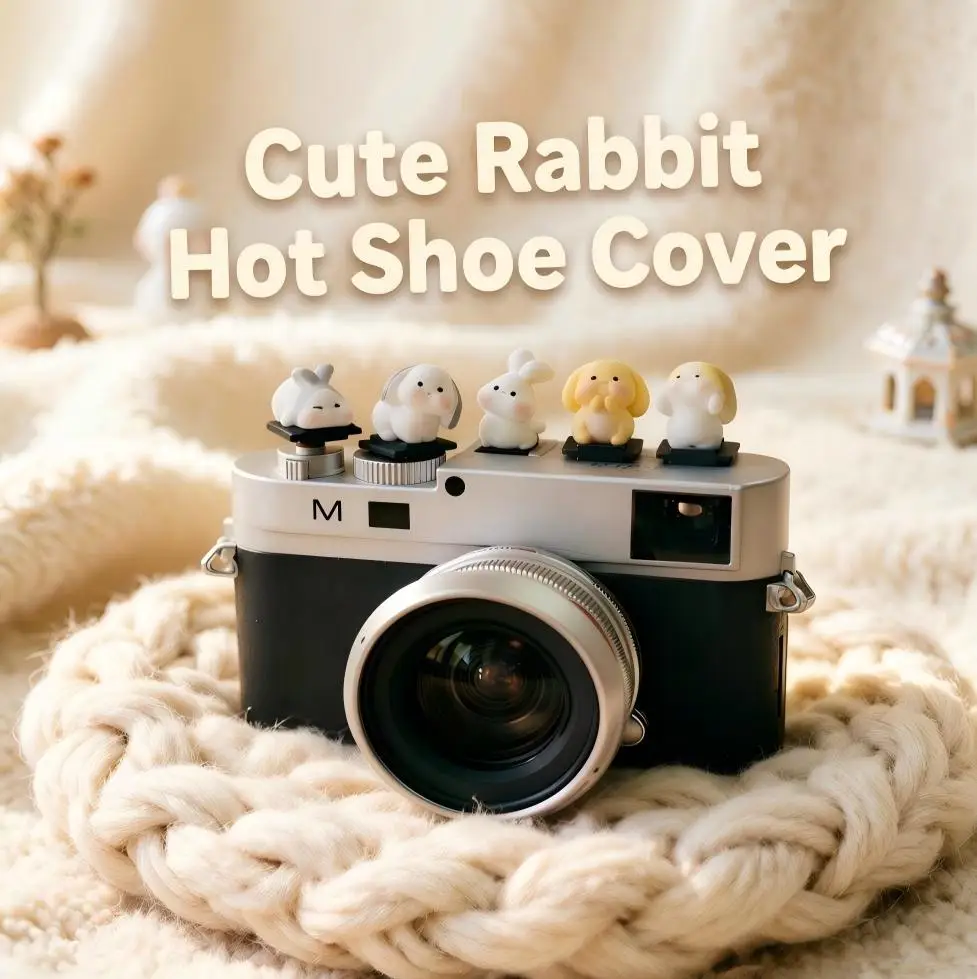 Cute Rabbit kept for payment Series Hot Shoe Cover for Leica Q2 Fuji X100V X-T5 Sony ZV-1 Canon EOS R5 Nikon Z5 Camera Accessori view 3