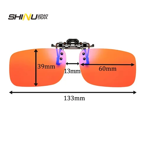 Imagen 2 del producto SHINU-gafas de sol polarizadas con Clip antiluz azul, lentes naranjas con bloqueo de luz azul, lentes de conducción antideslumbrantes amarillas