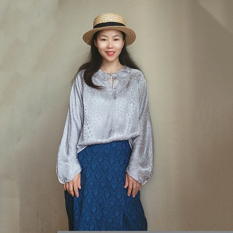 

Свободный длинный женский пуловер с цветочной вышивкой, универсальный, для весны и лета, повседневный топ в стиле casual