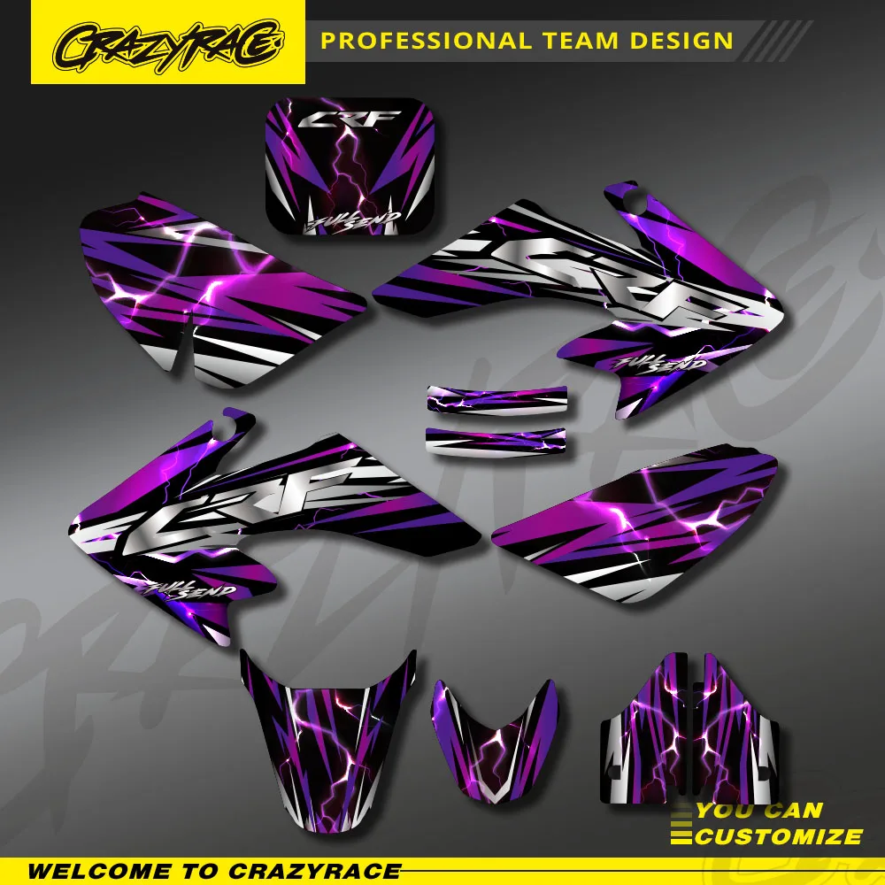 Наборы наклеек для мотоциклов с графикой и фонами для Honda CRF50 CRF50F 2004-2012 2006 2007 2008 2010 2011 CRF 50 Custom