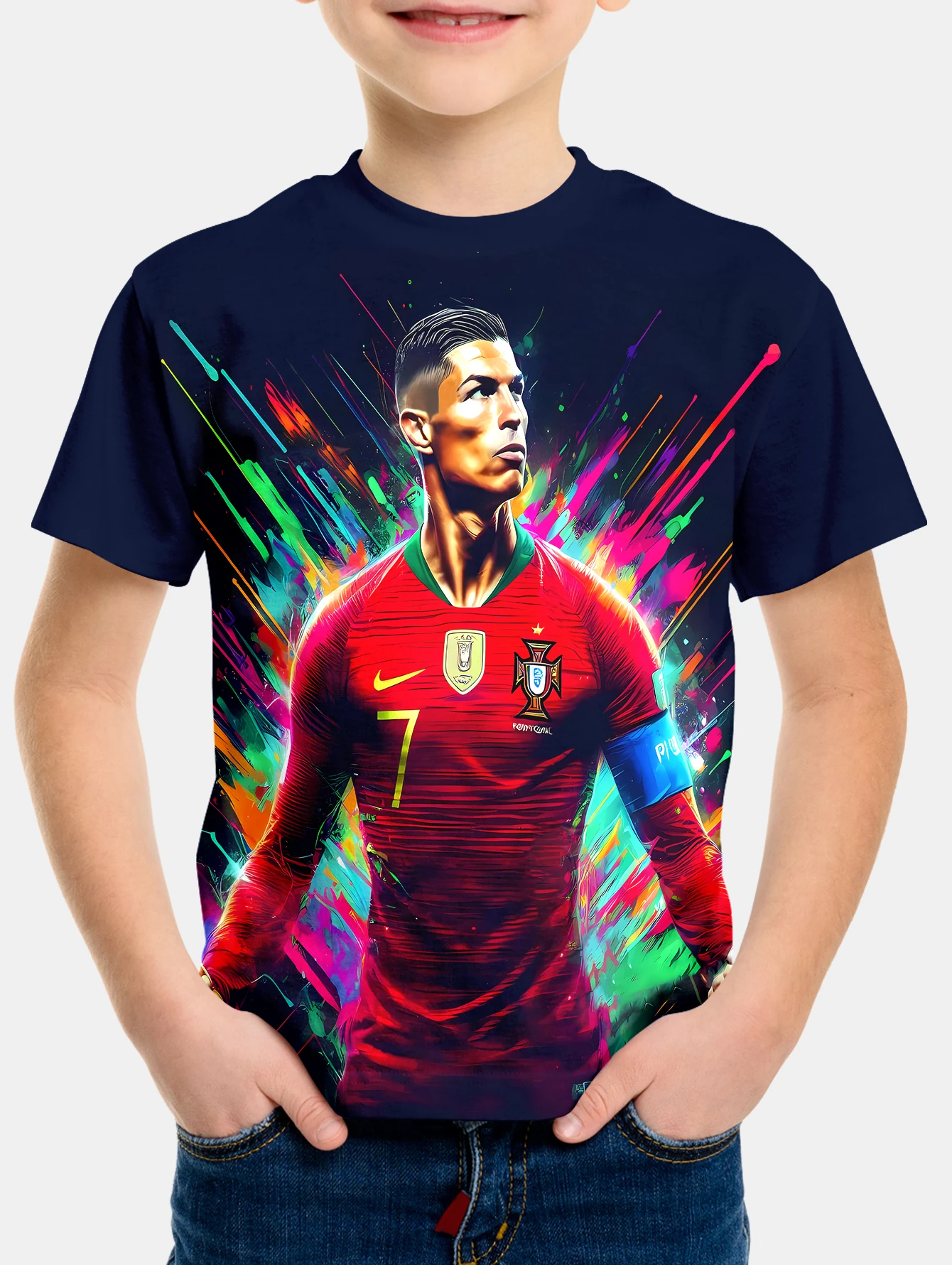 Ronaldo CR7 T-shirts for Children Kids Summer Clothes T-shirt for a Boy Child Tee Shirt Children's Clothing Boys Short Sleeve