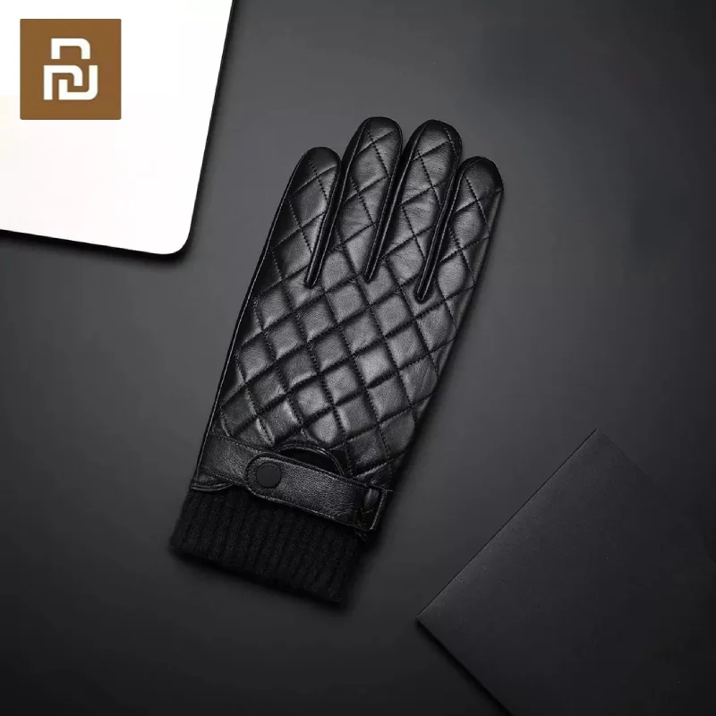 

Youpin Qimian Full Touch Screen Sheepskin Gloves Thick Warm Plus Velvet Leather Glove Outdoor Winter Cycling Driving Touch Glove