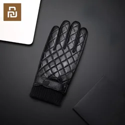 Youpin Qimian Full Touch Screen guanti in pelle di pecora spessi caldi più guanti in pelle di velluto Outdoor Winter Cycling Driving Touch Glove