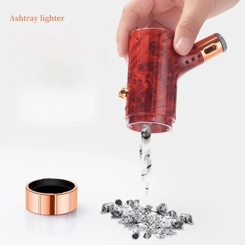 2027 Car Ashtray Tree Stump Shape Anti-fly Ash Portable Pipe Ashtray Lazy Cigarette Lighter Free Creative Ashtray