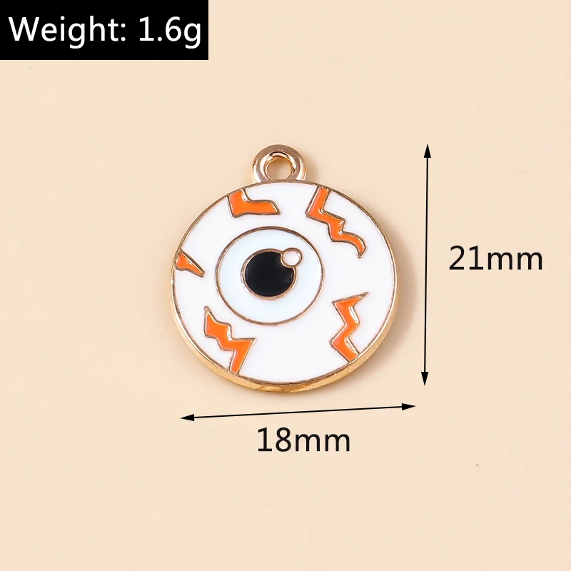 Leslie 10 stücke Mode Halloween Charme Emaille Horror Augapfel Spinne Hexe Geist Kürbis Anhänger für DIY Schmuck machen Accessoires – Detail 19
