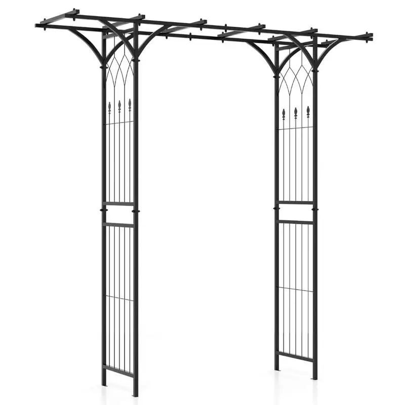 6.8 Feet Garden Arbor with Trellises for Climbing Plant Vine Rose