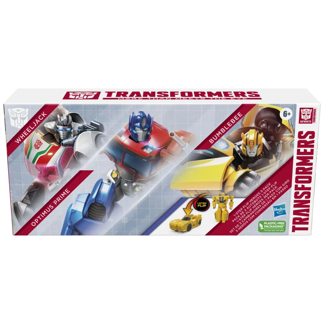 [in-stock]hasbro Transformers 1-Step Flip Heroes 3-Pack (Optimus Prime, Bumblebee, and Wheeljack) Model Toy Anime Action Figures