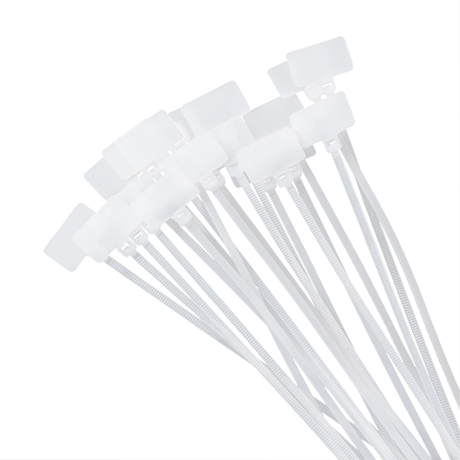 100Pcs Nylon Tie Tags Self-Locking Network Cable Zip Trim Wrap Loop Wire Straps Label