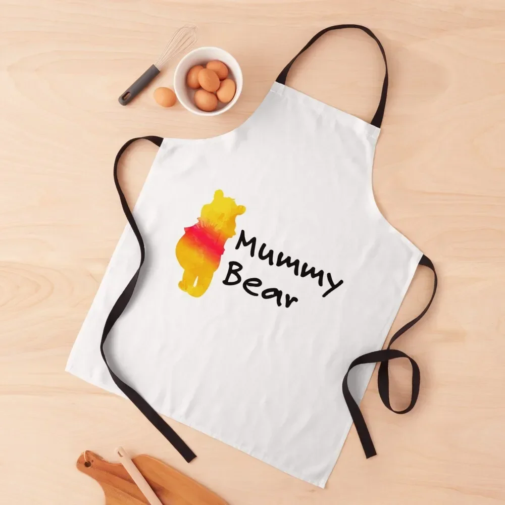 Mummy Bear Inspired Silhouette Apron For Man For Men Camping Apron