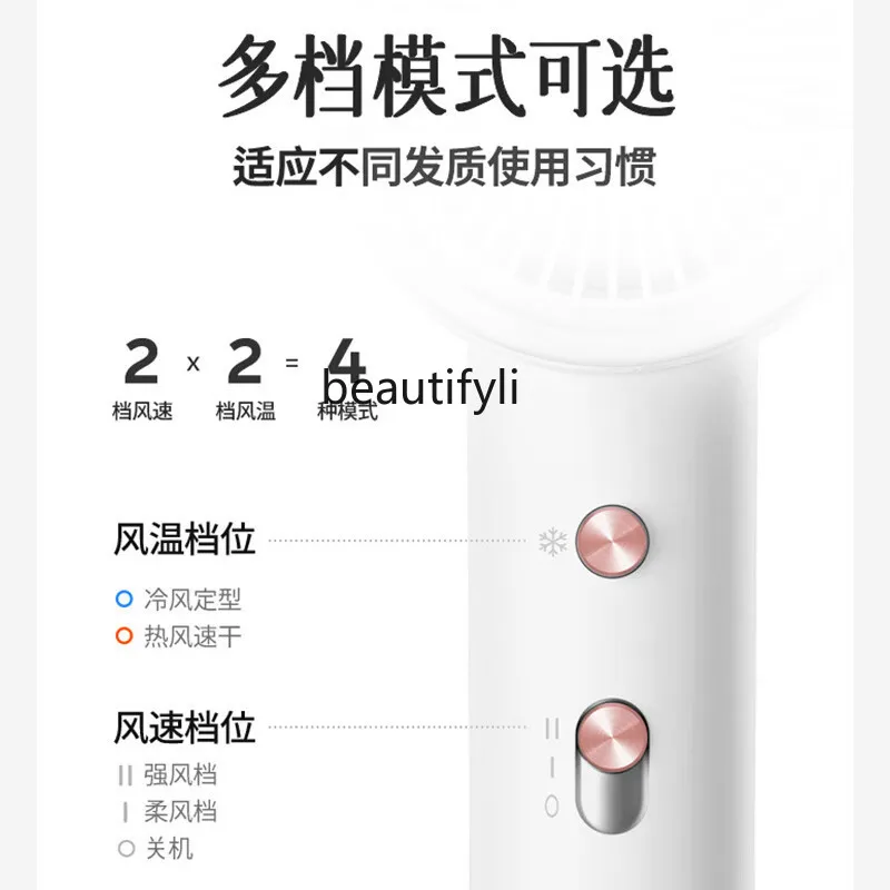 Фен с отрицательными ионами, портативный для отеля, бытовой, быстросохнущий