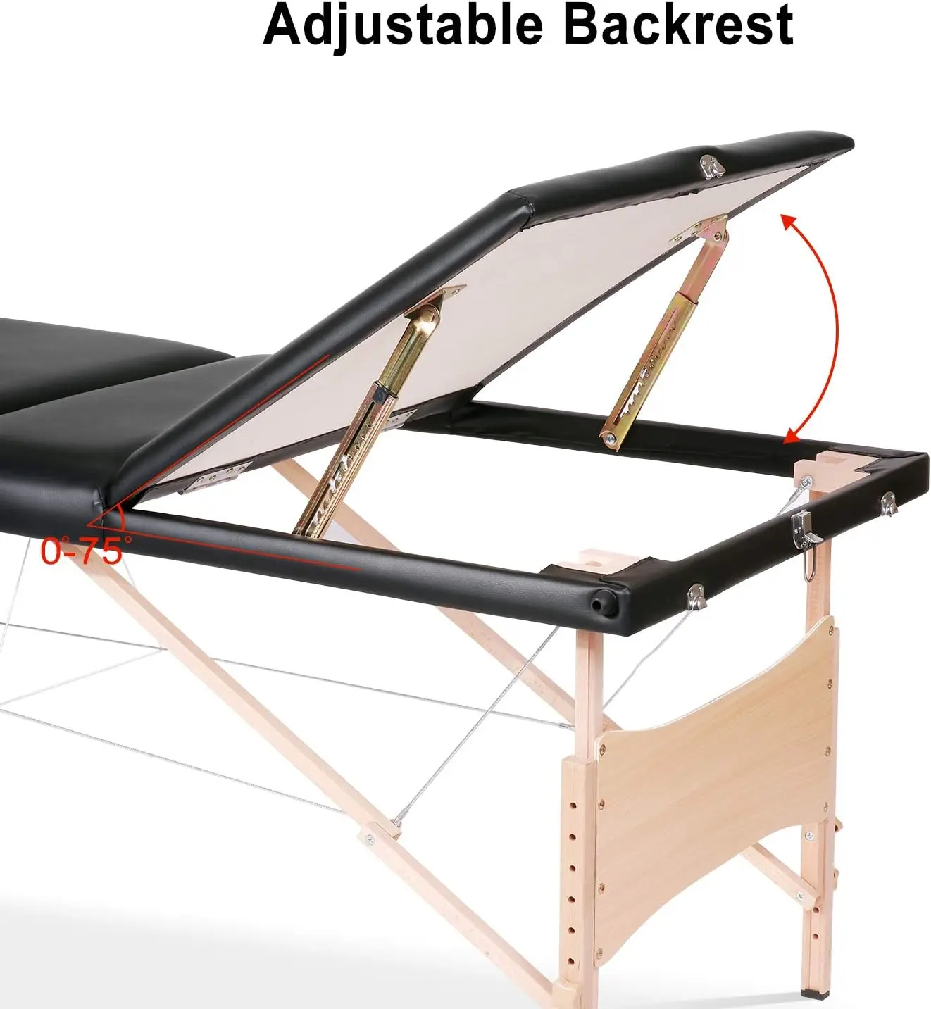 Mesa de massagem cama de massagem chicote profissional 84 "portátil mesa de tratamento de spa facial 3 dobras altura ajustável