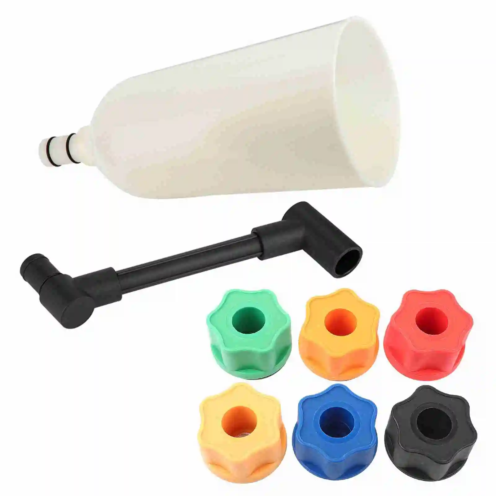 8Pcs Oil Funnel Filler Set Car Engine Oil Funnel Adaptor Filling Filler Set Plus Swivel Offset Extension Tube Spillproof Filling