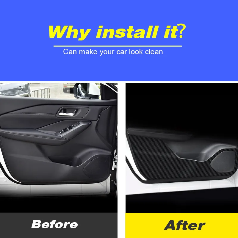 Vtear Inner Glove Box Panel Pad Car Door Anti-Kick Stickers Decoration Protective Interior Accessories For Nissan Qashqai 2024