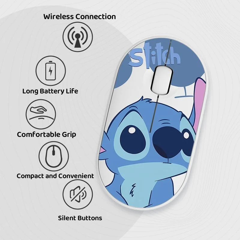 

Беспроводная Bluetooth-мышь с мультяшной стежкой, бесшумная мышь для iPad, планшета, ноутбука, мини-портативная милая аниме-мышь