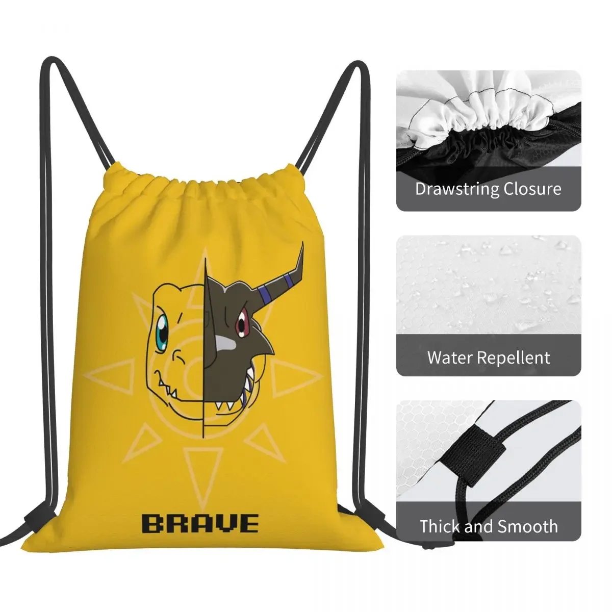 ดิจิมอน บราเว่กระเป๋าเป้สะพายหลังแฟชั่นแบบพกพาสายรัดกระเป๋าจิปาถะกระเป๋ากระเป๋าหนังสือสำหรับโรงเรียนท่องเที่ยว